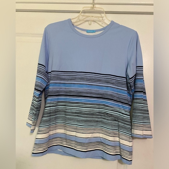 J.McLaughlin Blue Stripe Shirt - Picture 1 of 4